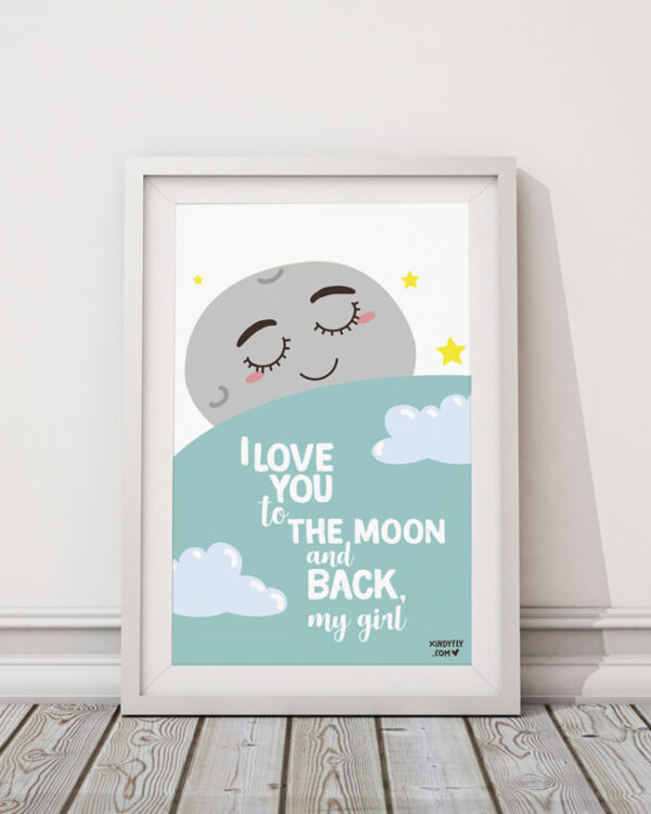 MOON2.jpg Cuadro enmarcado - Moon girl