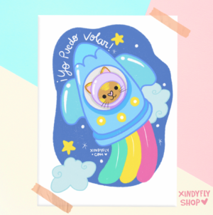 Poster Gato espacial