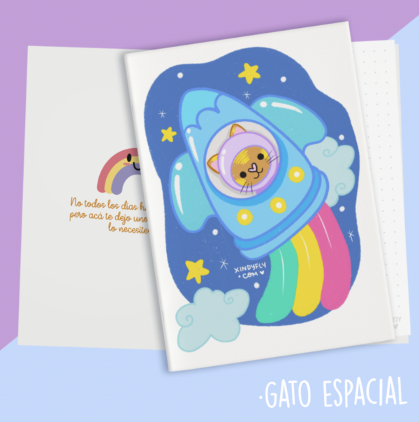 Gato espacial Mini Libretas